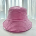 Detail shot of the pink terry cloth fabric texture and stitching on a bucket hat - M (56-58cm) / Deep Pink
