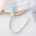 Élastique à cheveux pour enfant avec tresse blanche et flocon de neige pailleté bleu - Tresse Flocon de Neige Mate