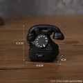 Miniatur Vintage schwarzes Drehtelefon Harz Ornament mit detaillierten Maßen - Telefon