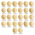 Set of gold stainless steel alphabet round pendants from A to Z for DIY jewelry making - Set of 26 (A-Z)