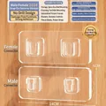 Adhesive power strip holder in thickened transparent acrylic with snap buckle design - 10 Pairs Double Buckle Set