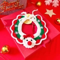 Collare natalizio per animali in maglia con fiocchi di neve e ciondolo Babbo Natale - S / Stile Babbo Natale Fiocco di Neve