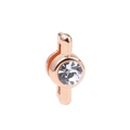 Rose gold connector charm with sparkling round rhinestone for DIY watch bands - Connector Style / Rectangular Hole 10*2mm / Rose Gold