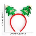 Christmas headband with green sequin trees and gold Merry Christmas text, 21x20cm size - Green Sequin Christmas Tree