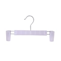 Cintre à pantalons en plastique blanc givré antidérapant avec pinces réglables - Style Dépoli / Transparent