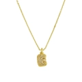 18k gold plated brass balloon letter pendant necklace with micro-paved cubic zirconia - Necklace E