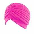 Lebhafter pinker Turban-Hut für Damen mit stilvollem, gefaltetem Knotendesign - Einheitsgröße / Fuchsia