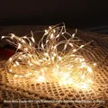 Warm white 10m LED star string light on lace tablecloth for cozy home decoration - 10m Copper Wire Light - Warm White - Battery Powered