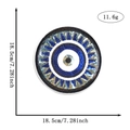 Blue and gold evil eye sequin patch embroidery with 18.5cm diameter measurement - Round Classic Evil Eye