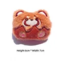 Distintivo in peluche di panda rosso con ricamo di alta qualità, 6cm per 7cm - Procione Pudding - Apertura Posteriore Originale
