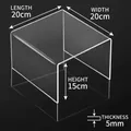 Clear acrylic U-shaped riser shelf 20x20x15cm with 5mm thick load-bearing material - 20x20x15cm (4mm)
