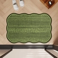 Absorbent diatomite bath mat in green wavy design for bathroom and entryway - Emerald Weave - Wave / 40*60cm (2.5mm)