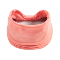 Dettaglio della fascia yoga rosa corallo con morbida trama in maglia di cotone e pieghe - Rosso Anguria