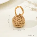 Handmade camel knit ball ornament for Christmas tree decor, 3.5cm mini crochet pendant - Khaki - 3.5cm Ball