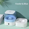 Automatic light blue pet water fountain with activated carbon filter for cats and dogs - Single Waterer (Blue)