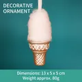 Adorno navideño de helado rosa con purpurina y cono de oro rosa 13x5cm - Adorno de Helado