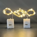 Waterproof 1m warm white LED copper wire fairy lights with two battery boxes for decor - 1 Piece / 1M Warm White (Independent Pack)