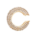 C-shaped ear cuff in golden finish with full pave white rhinestones inlay - Outer Diameter 2.6cm / KC Gold - 2.6 Outer Dia - White (0556)