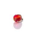 F136 titanium piercing stud featuring a red and orange opal sphere in a silver prong setting - Cloud Orange Red (10#-OLP331)