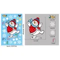 Christmas snowman window cling sticker with sizes for festive holiday home glass decoration - BQ394