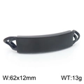 Conector rectangular minimalista de acero inoxidable negro para pulseras, 62x12 mm - Negro (KLJ8214-ZC)