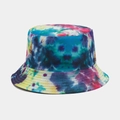 Reversible 3D tie-dye bucket hat with colorful multi-color vibrant pattern for sun protection - M (56-58cm) / Colorful Tie-dye (44#)