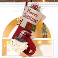 Großer roter Nikolausstiefel mit 3D-Weihnachtsmann und Merry Christmas Stickerei - 102A Weihnachtsmann Stil (102A)