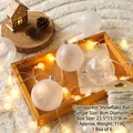 Set of 6 white snowflake Christmas balls 8cm in diameter with matte and clear finishes - 8CM Transparent Snowflake Ball 6pcs