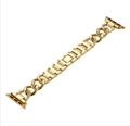 Close-up of golden metal chain strap with polished finish for Apple Watch series - 20mm / Gold