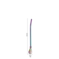 Rainbow stainless steel Yerba Mate bombilla straw with filter spoon, 18.5cm length - 18.5cm-Rainbow Filtering Straw
