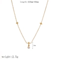 Dettaglio collana stella placcata oro 18k con zircone e specifiche di misura - Collana con Pendente Stella a Quattro Punte (TN3528)