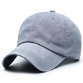 Gorra de béisbol de algodón gris lavado con acabado vintage y visera curvada - Ajustable / Gris