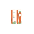 Carrot themed children's cutlery set with stainless steel spoon and fork in orange box - Paper Box