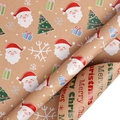 10m roll of vintage kraft Christmas wrapping paper with Santa and tree motifs - Santa and Letters / 43CM*10M (Double-sided Printing)