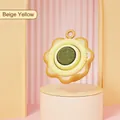 Rotating catnip toy in beige sunflower plastic base for indoor cat self-entertainment - Orange Yellow