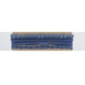 Set di quattro elastici per capelli bohémien blu scuro intrecciati su carta marrone - Denim Blu