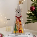 Lampe de Noël en bois renne avec lumières LED chaudes pour décoration de table - Style D (Tête de Renne en Bois Naturel)