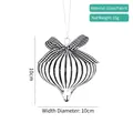 Glass onion ornament with black stripes, checkered bow, and metal wire for hanging - 10cm Style 16 Black & White Stripes (Single)