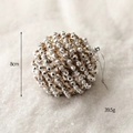 8cm silver and gold sparkling Christmas foam ball ornament weighing 39.5g for tree decor - Gold Beaded Ball