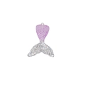 Detailed view of resin mermaid tail pendant with purple gradient and silver glitter - Purple Gradient Transparent with Silver Glitter (No. 10)