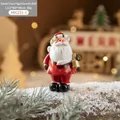 Resin Santa Claus ornament with bell figurine for Christmas desk decor 3.5x3x6cm - Small Santa Claus Style A (Holding Bell)