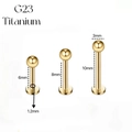 Studs de labret en titane G23 doré en longueurs 6mm, 8mm et 10mm pour lèvres et oreilles - 1.2*10*3mm / Doré