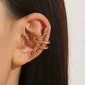 Polsino auricolare a forma di serpente dorato con squame strutturate senza buco - Clip da orecchio a serpente punk (A-841) / Oro KC