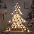 Luminous flocked Christmas tree silhouette with warm yellow LED lights for home decor - Large Christmas Tree 120cm (50 LEDs)