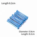 Rulos de nailon azul de 0,9cm con ranuras antideslizantes para flequillo y peinado - Tipo Largo con Tapa / 0.9cm / 8.2cm / Azul
