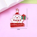 Christmas snowman alloy charm with red hat and green gift box for DIY jewelry making - Snowman with Gift Box Style (A02-8#)