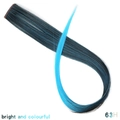 Clip-in hair extension with natural black to bright blue gradient transition - Black Blue Gradient (63H)