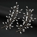 Lot de barrettes artisanales en cristal avec fil d'or et strass sur socle noir élégant - Lot de 2 / Doré