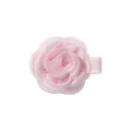 Fermaglio per capelli a camelia rosa fatto a mano con strati di organza e nastro - Rosa