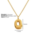Collar de acero inoxidable dorado con colgante ovalado hueco irregular, cadena 40+5cm - Collar / Dorado